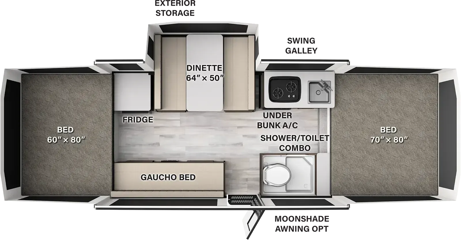 Forest River Rockwood Freedom 2380FT floor plan