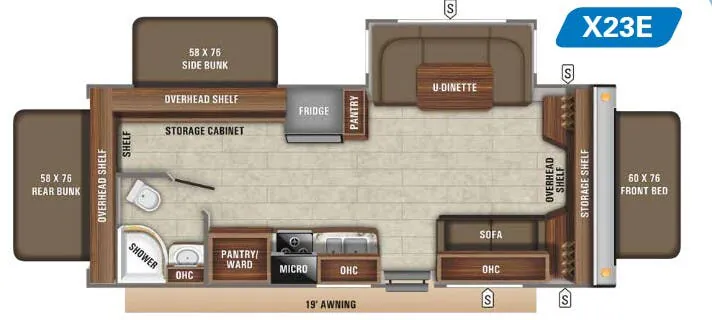 Jayco Jay Feather Hybrid X23E floor plan