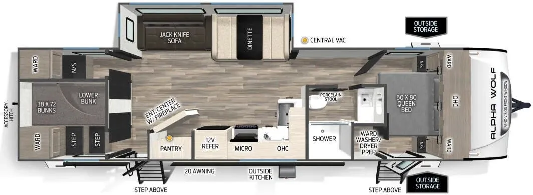 Forest River Alpha Wolf 29DCB floor plan
