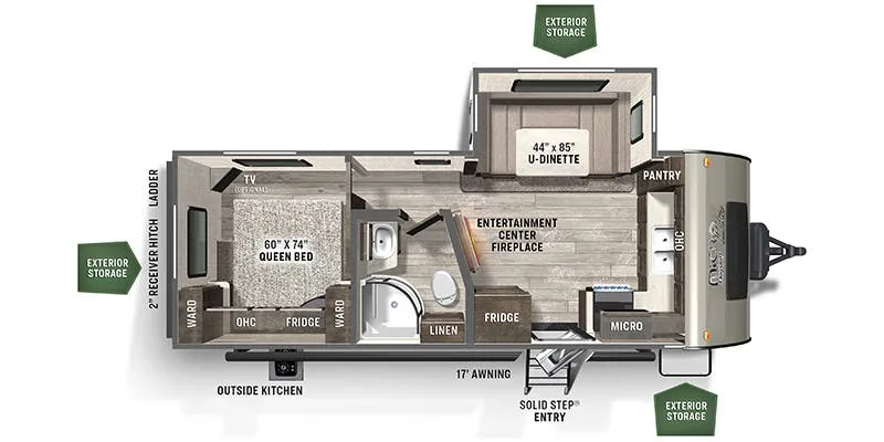 2022 Forest River Flagstaff Micro Lite 25FKS floor plan