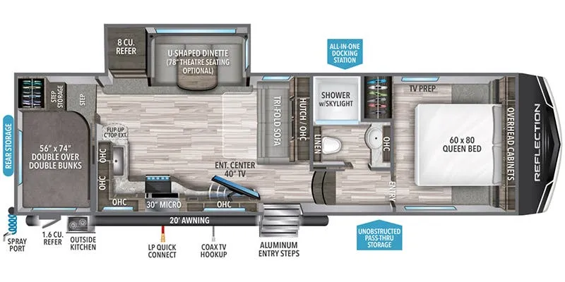 2022 Grand Design Reflection 150 Series 278BH - Floor plan