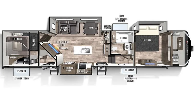 Forest River Cardinal Limited 352BHLE floor plan