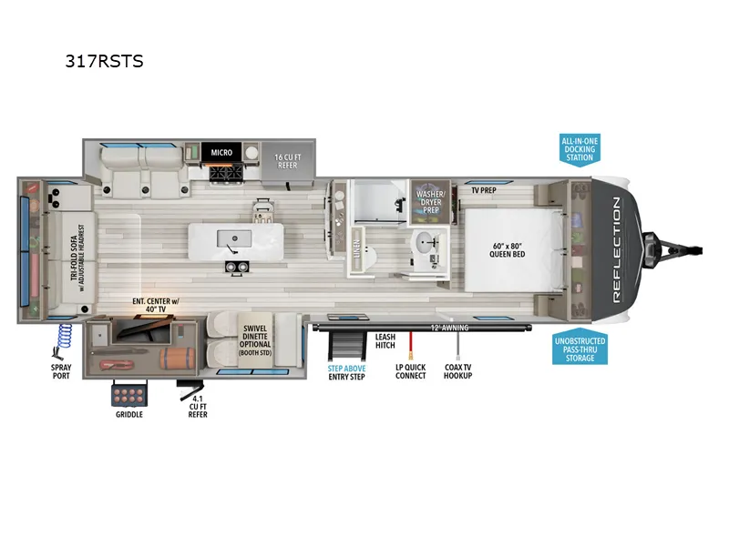 2026 Grand Design Reflection 317RSTS - Floor plan