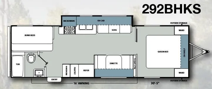 Coachmen Catalina Santara 292BHKS floor plan