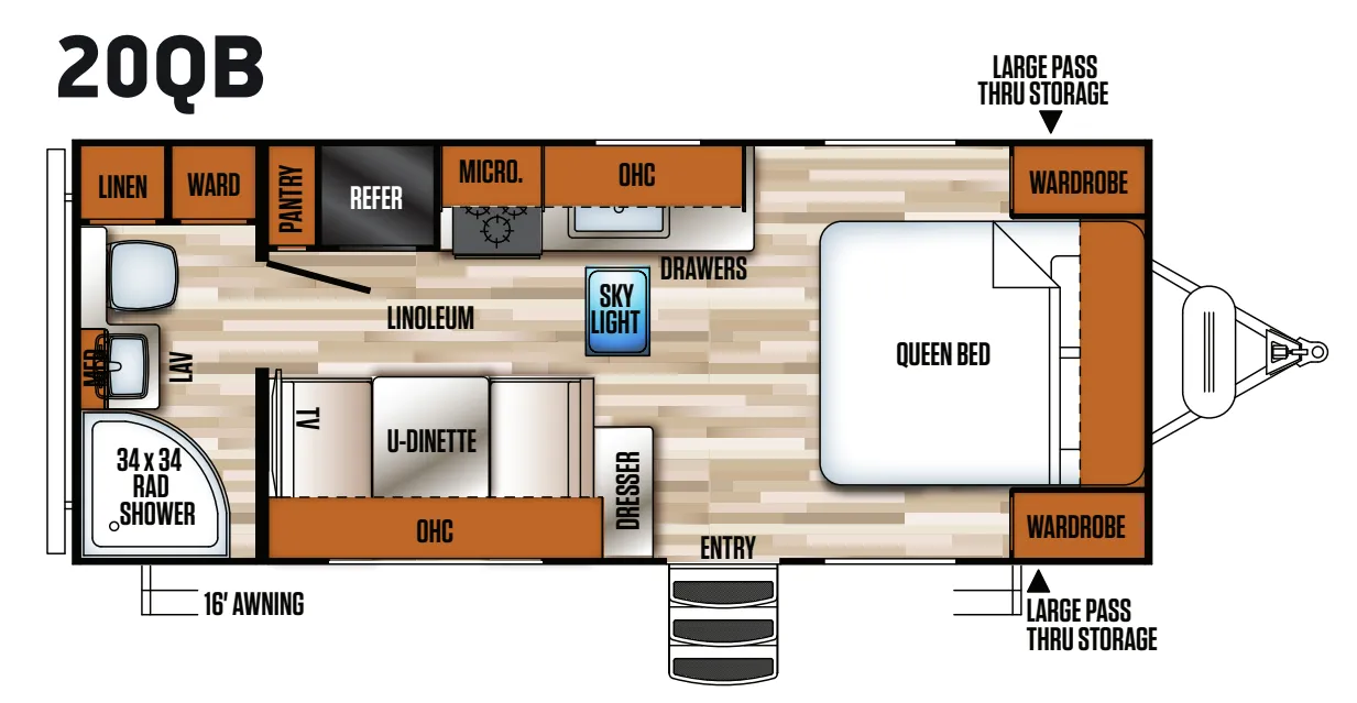 2020 Forest River Vibe 20QB - Floor plan