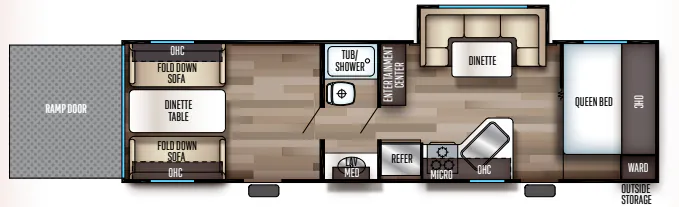 Forest River Cherokee Grey Wolf 27RR floor plan