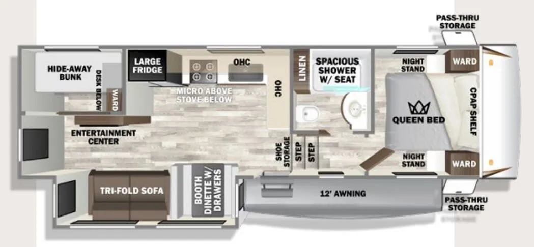 2024 Forest River Sabre 26BBR - Floor plan