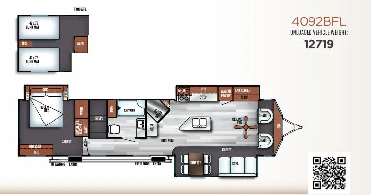 2018 Forest River Salem Villa Estate 4092BFL — Floor plan