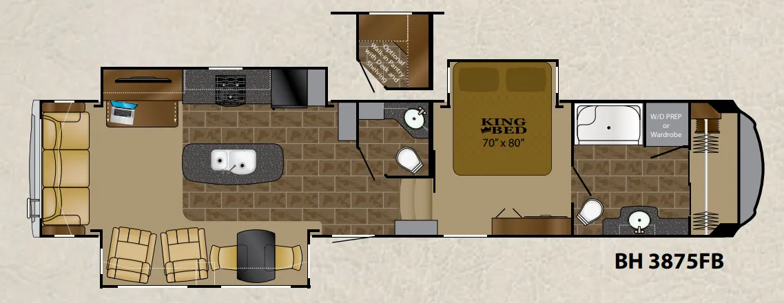 Heartland Bighorn 3875FB floor plan