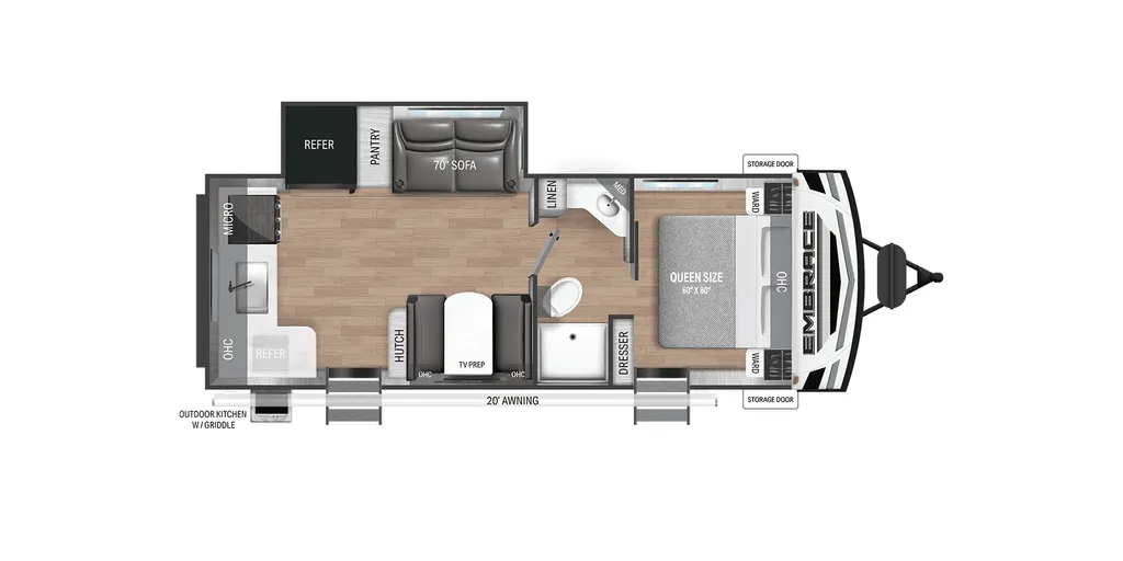 2026 Cruiser RV Embrace EL26RKS floor plan
