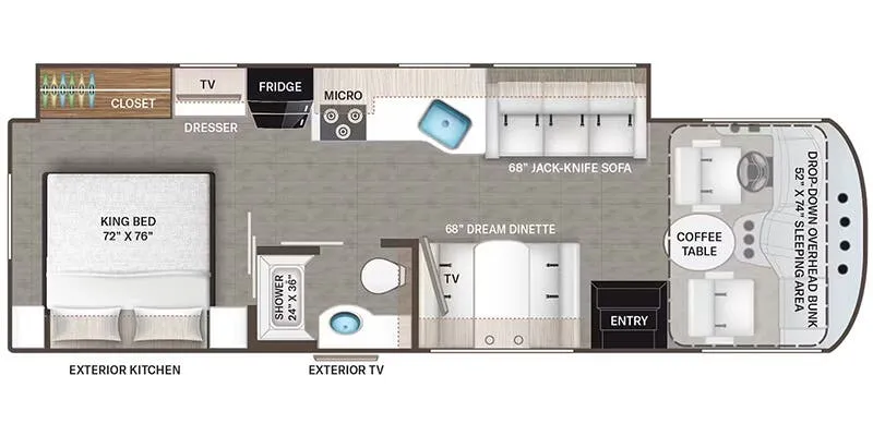 2024 Thor Motor Coach Freedom Traveler A29 floor plan