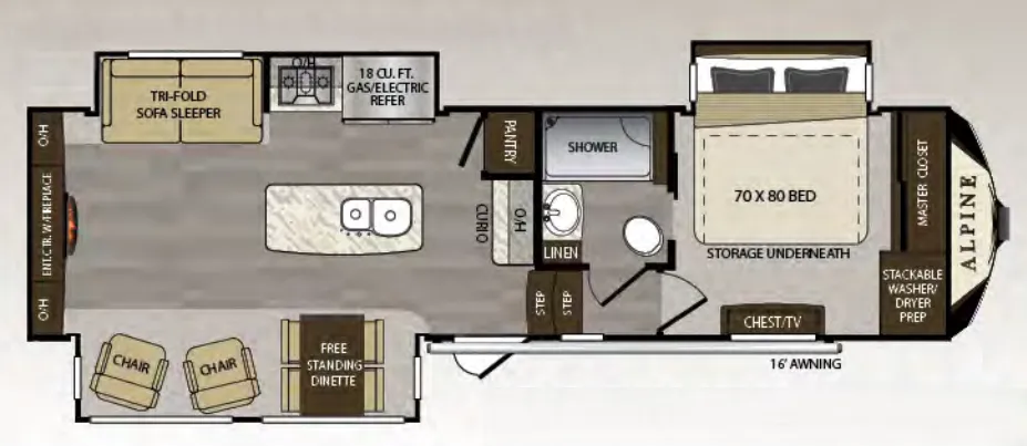 Keystone Alpine 3021RE floor plan
