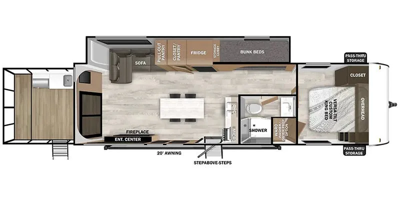 2025 Forest River Wildwood 34VERANDA - Floor plan