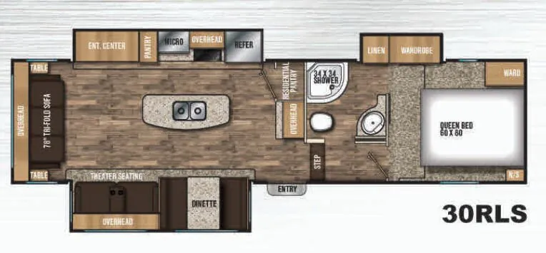 Shasta Phoenix Lite 30RLS floor plan