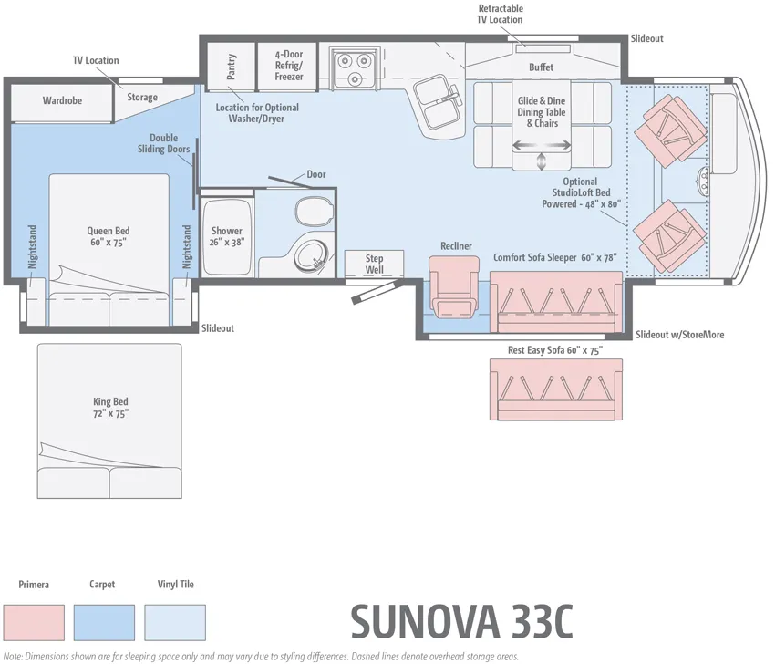 2016 Itasca Sunova 33C floor plan