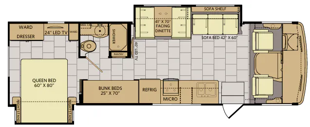 Fleetwood Flair LXE 31B floor plan