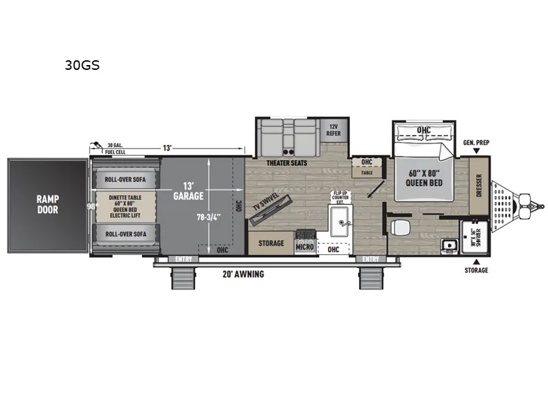 2026 Coachmen Adrenaline 30GS - Floor plan
