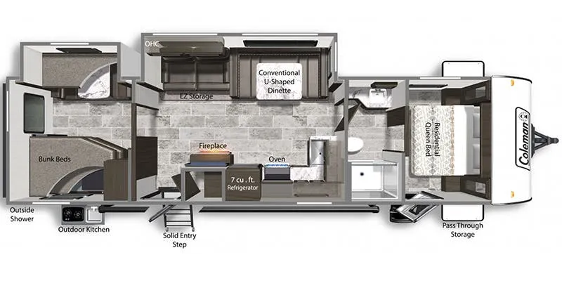 Dutchmen Coleman Light 3215BH floor plan