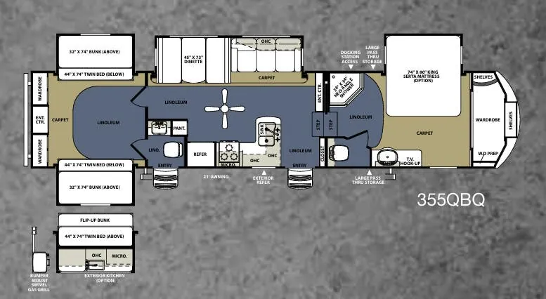 Forest River Sierra 355QBQ floor plan