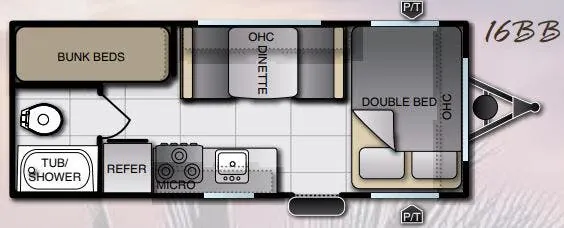 Pacific Coachworks Panther Mini 16BB floor plan