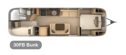 Airstream Flying Cloud 30FB Bunk floor plan