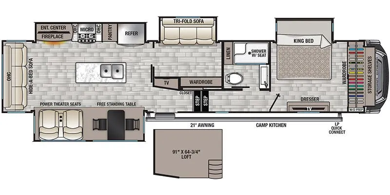 2022 Forest River Cedar Creek 377BH - Floor plan