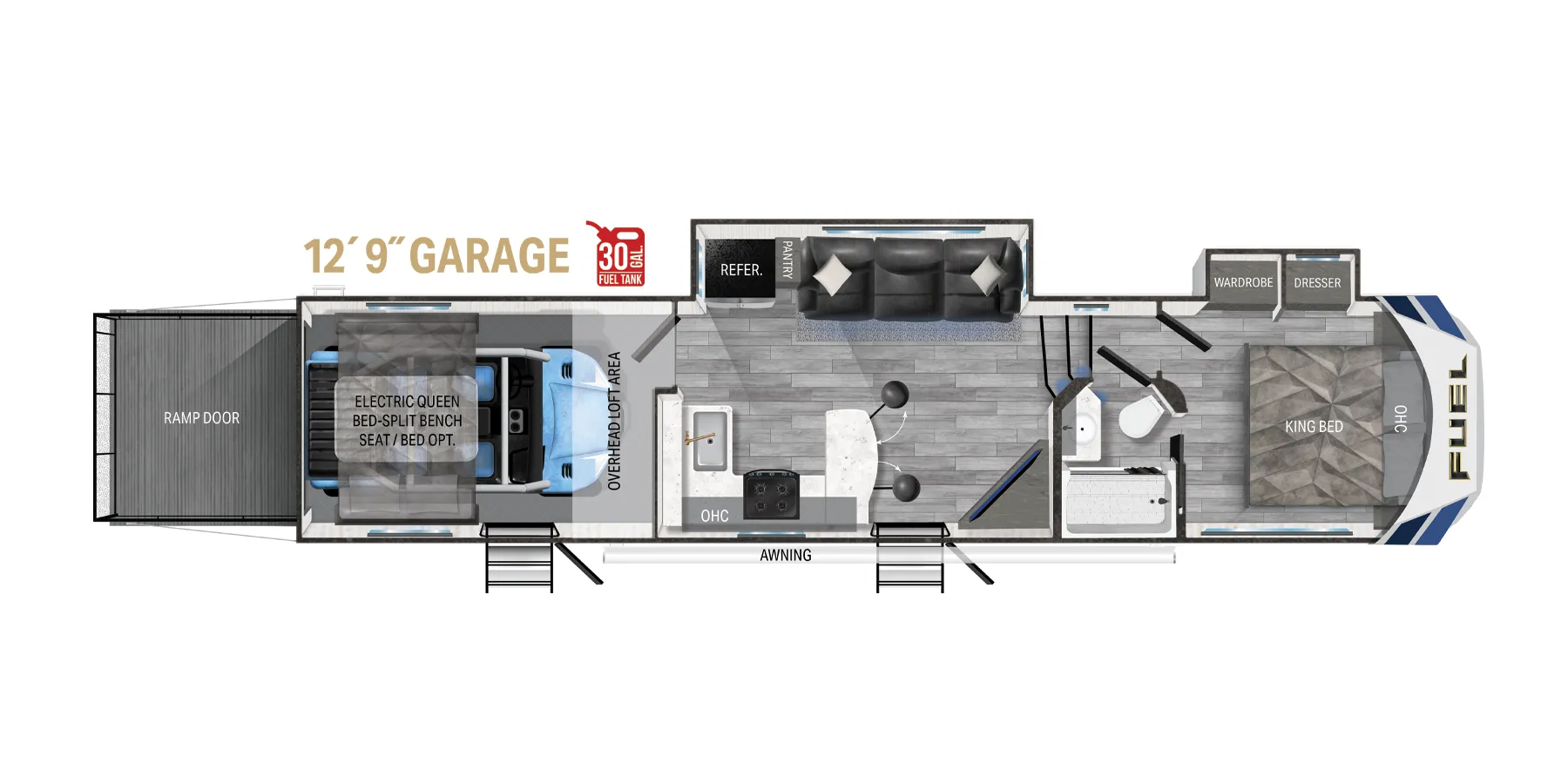 Heartland Fuel Fifth Wheel 364 floor plan