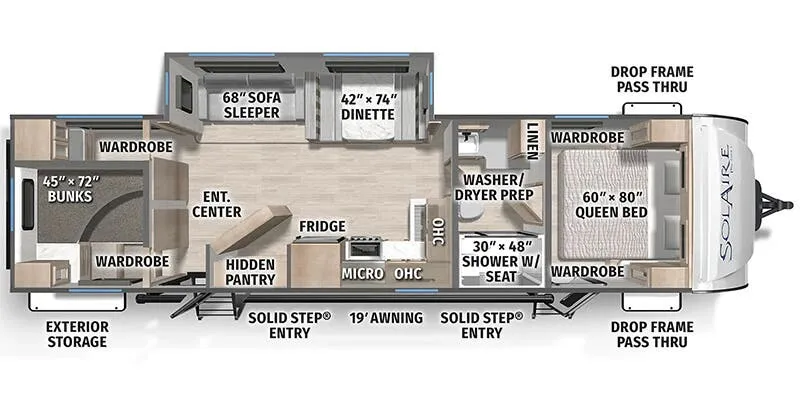 2025 Palomino Solaire Ultra-Lite 3150TBSS - Floor plan