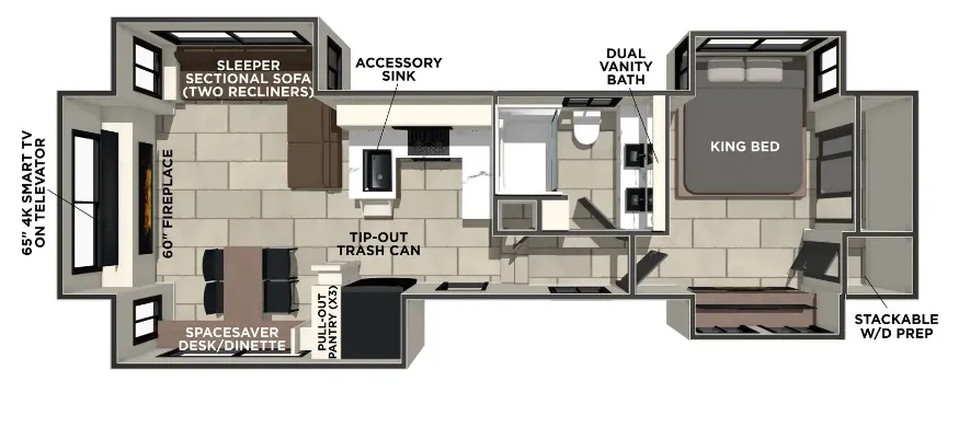 2026 Prime Time Sanibel 34LOUNGE - Floor plan