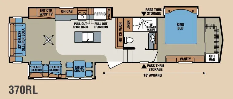 K-Z Durango Gold 370RL floor plan
