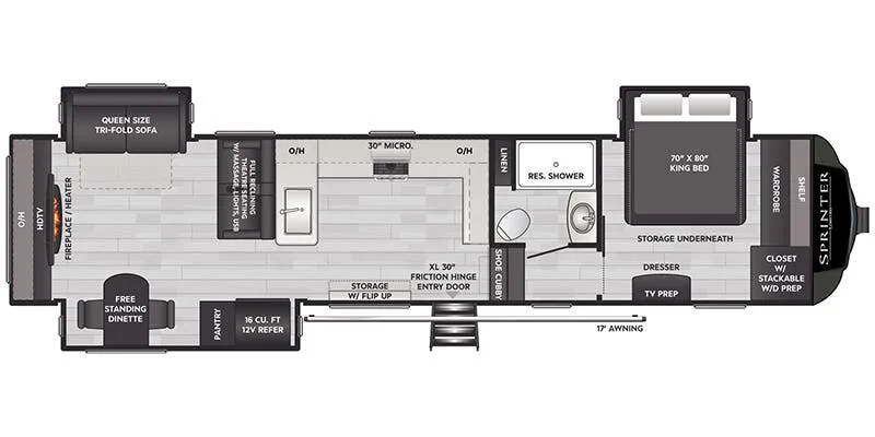 2025 Keystone Sprinter 3520RDS - Floor plan