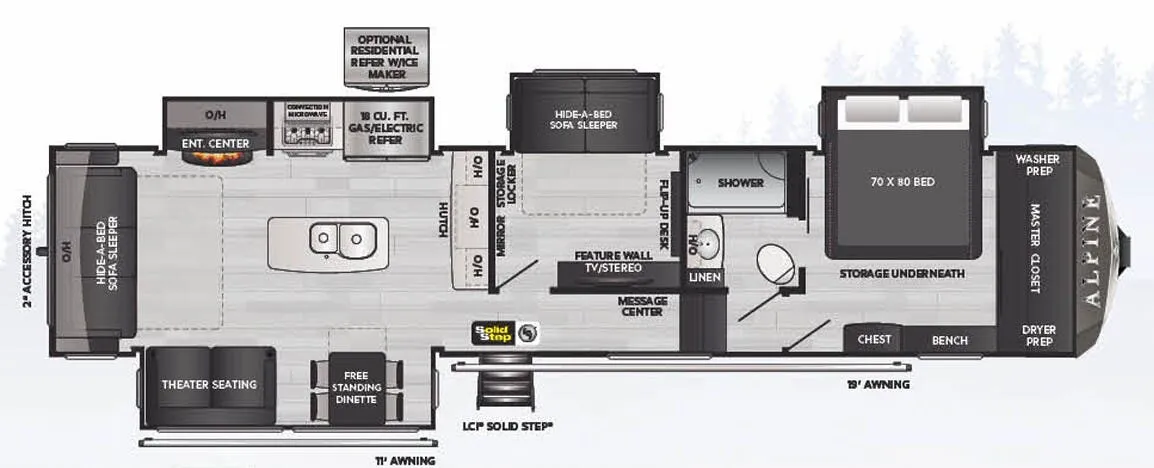 Keystone Alpine 3720MD floor plan