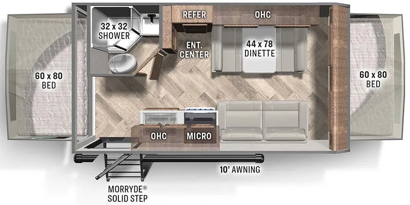 2021 Palomino Solaire 147X floor plan
