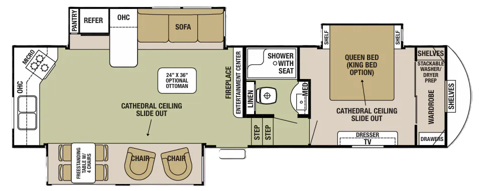 Forest River Cedar Creek Silverback 31RK floor plan