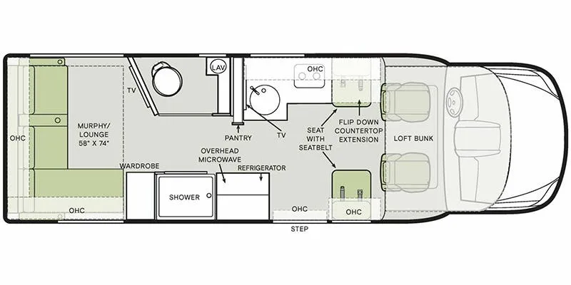 2024 Tiffin Wayfarer 25 RLW - Floor plan