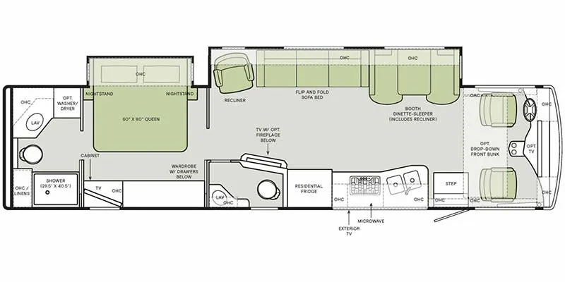 Tiffin Open Road Allegro 36 LA floor plan