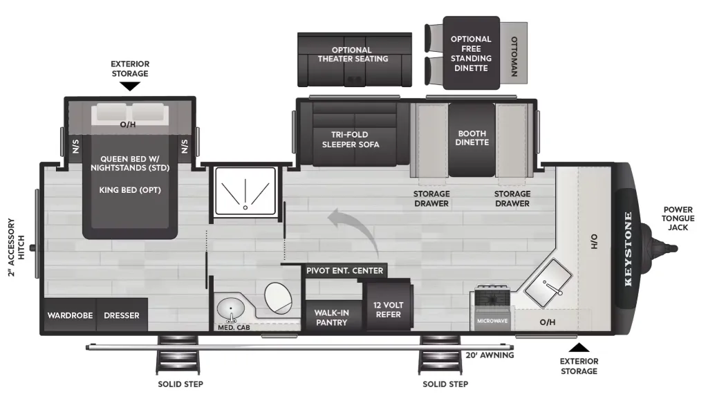 Keystone Cougar Western 25FKWE floor plan