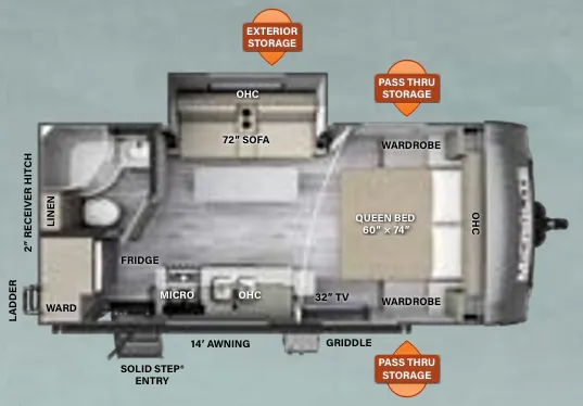 2023 Forest River Flagstaff Micro Lite 21FBRS - Floor plan