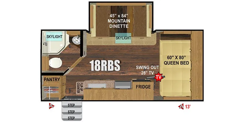 Outdoors RV Mountain Series Creek Side 18RBS floor plan