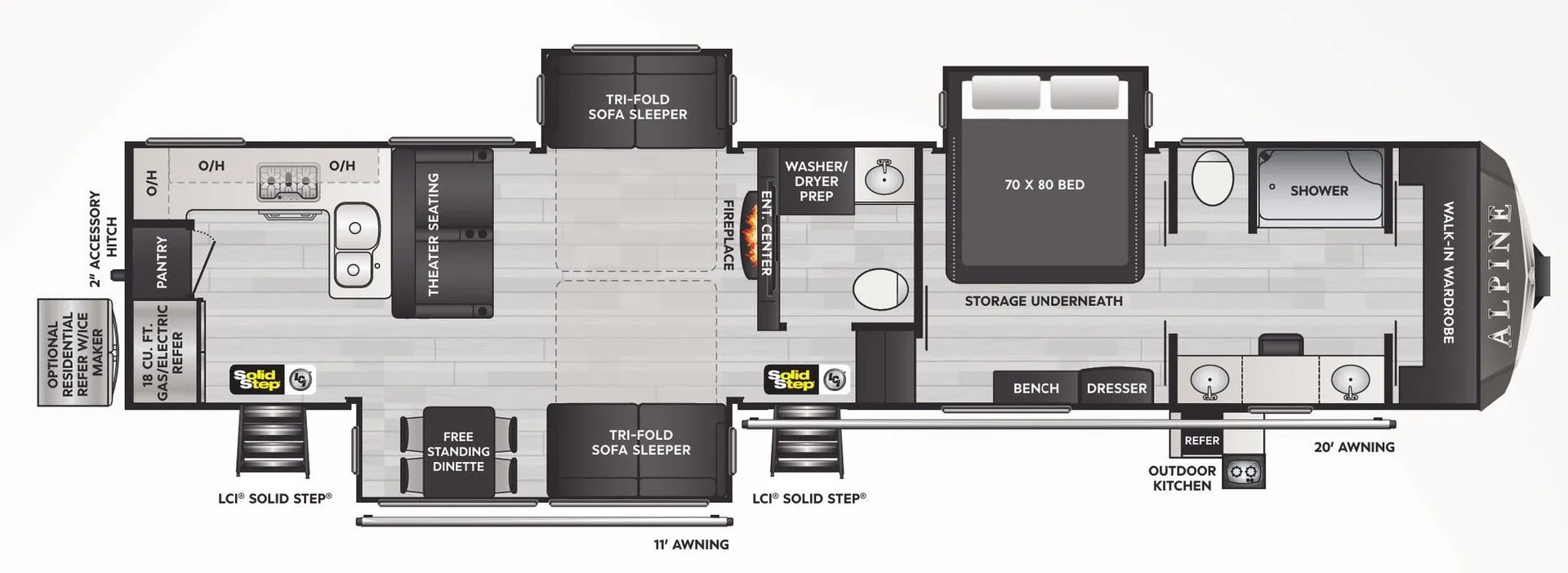Keystone Alpine 3910RK floor plan