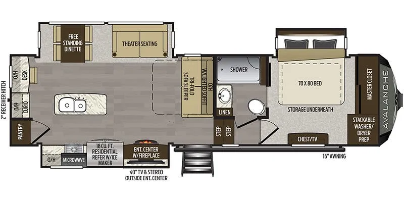 Keystone Avalanche 333MK floor plan