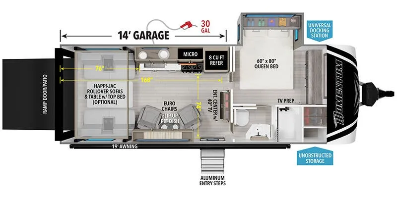 2026 Grand Design Momentum G-Class 21G - Floor plan