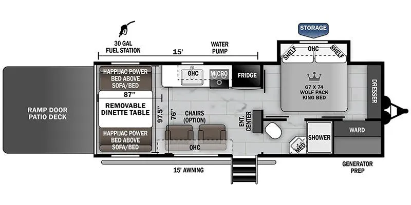 Forest River Cherokee Wolf Pack 26PACK15 floor plan