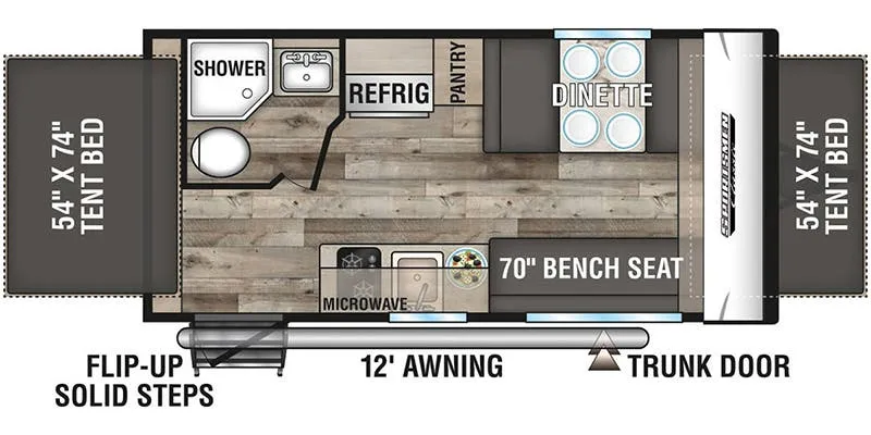 K-Z Sportsmen Classic 160RBT floor plan