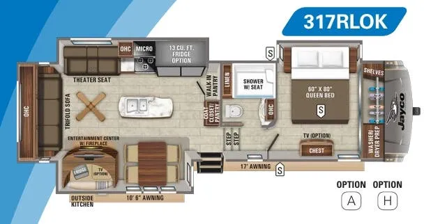 Jayco Eagle 317RLOK floor plan