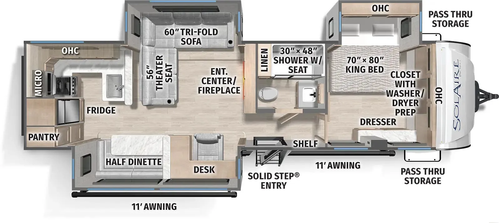 Palomino Solaire 3070RKLS floor plan