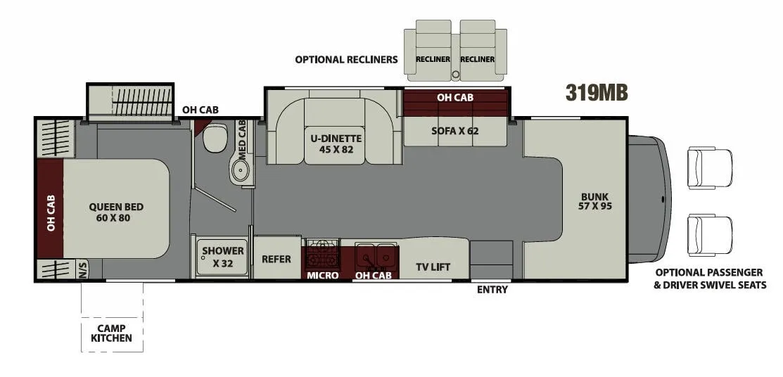 Coachmen Leprechaun Premier 319MB floor plan