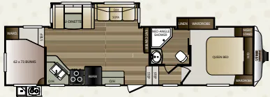 Keystone Cougar Half-Ton 284RDBWE floor plan