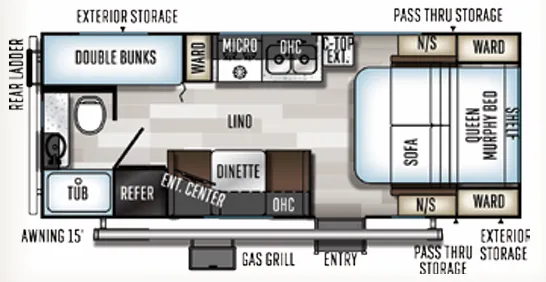 Forest River Flagstaff Micro Lite 23LB floor plan