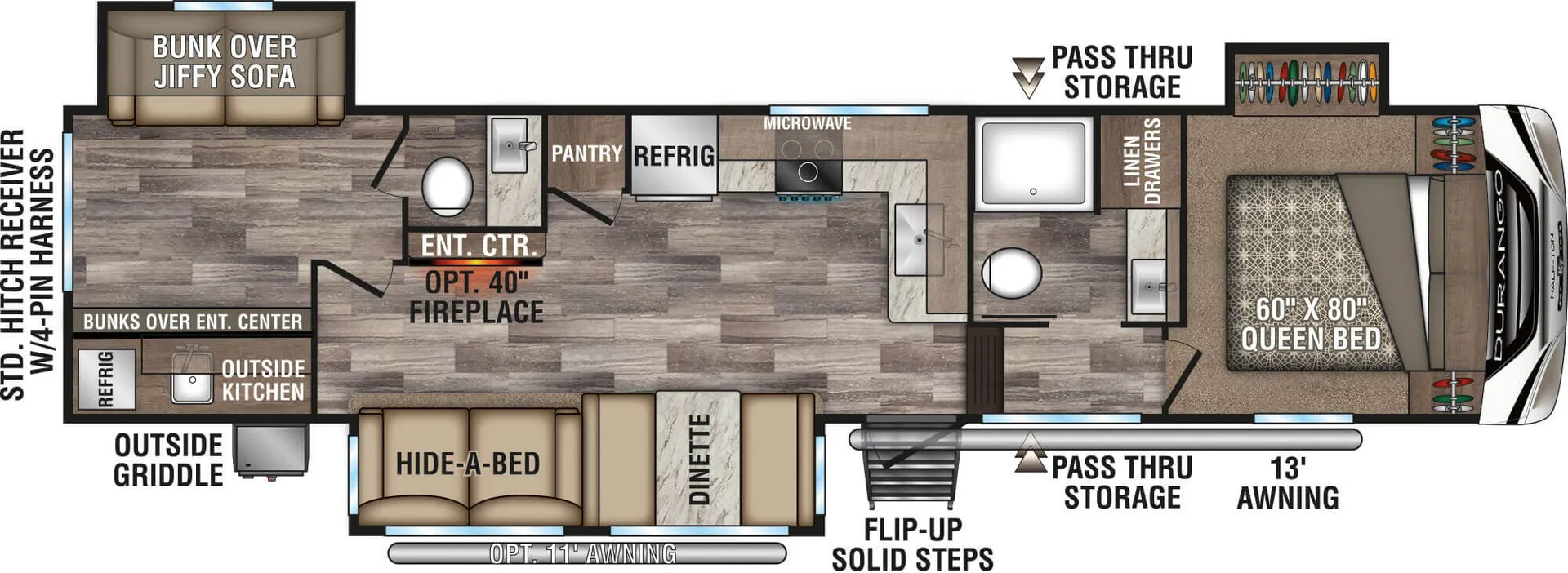 K-Z Durango Half-Ton D291BHT floor plan